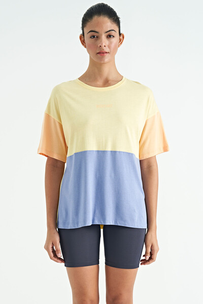 Tommylife Wholesale Yellow Oversize Basic Women's T-Shirt - 02309 - Thumbnail