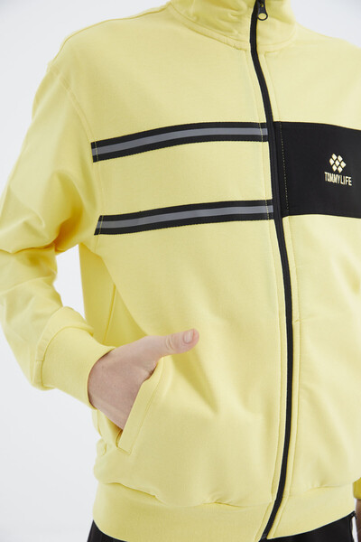 Tommylife Wholesale Yellow Stand Collar Boys' Sweatshirt - 11183 - Thumbnail